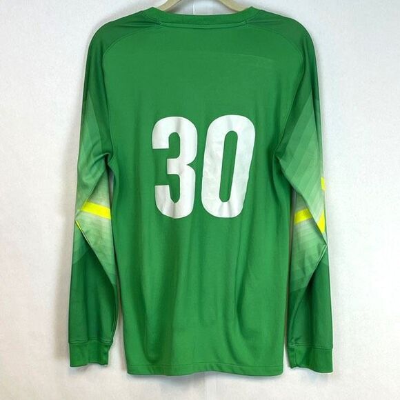 Nike Shirt Men's Medium Green Goalkeeper Soccer Jersey Dri Fit Striped Sports 30 - Picture 12 of 16